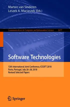 Maciaszek / van Sinderen | Software Technologies | Buch | 978-3-030-29156-3 | sack.de