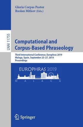 Mitkov / Corpas Pastor |  Computational and Corpus-Based Phraseology | Buch |  Sack Fachmedien