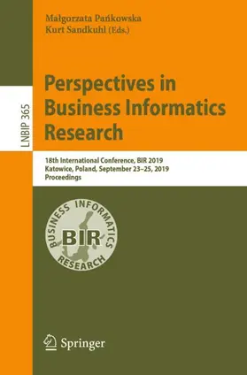 Sandkuhl / Pankowska / Pankowska |  Perspectives in Business Informatics Research | Buch |  Sack Fachmedien