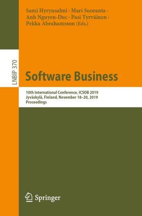 Hyrynsalmi / Suoranta / Abrahamsson | Software Business | Buch | 978-3-030-33741-4 | sack.de