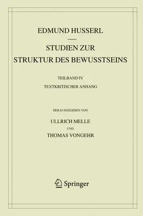 Husserl / Melle / Vongehr |  Studien zur Struktur des Bewusstseins | Buch |  Sack Fachmedien