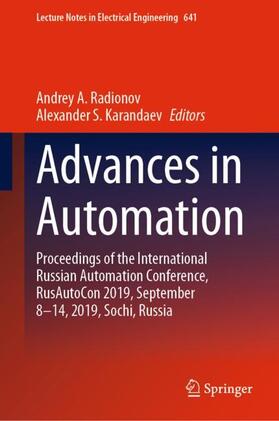 Karandaev / Radionov |  Advances in Automation | Buch |  Sack Fachmedien