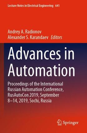 Karandaev / Radionov |  Advances in Automation | Buch |  Sack Fachmedien