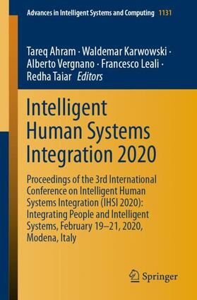 Ahram / Karwowski / Taiar |  Intelligent Human Systems Integration 2020 | Buch |  Sack Fachmedien