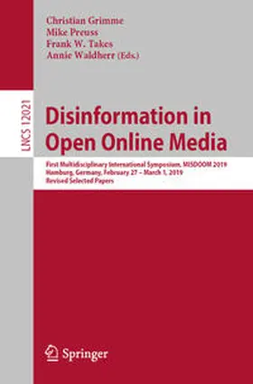 Grimme / Preuss / Takes |  Disinformation in Open Online Media | eBook | Sack Fachmedien