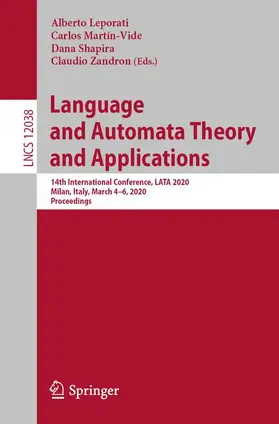 Leporati / Martín-Vide / Shapira |  Language and Automata Theory and Applications | Buch |  Sack Fachmedien