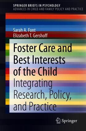 Gershoff / Font |  Foster Care and Best Interests of the Child | Buch |  Sack Fachmedien