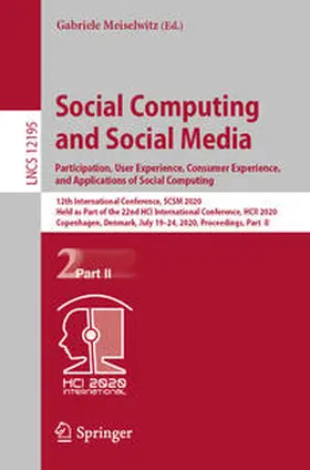 Meiselwitz |  Social Computing and Social Media. Participation, User Experience, Consumer Experience, and Applications of Social Computing | eBook | Sack Fachmedien