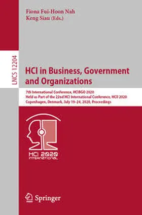 Nah / Siau |  HCI in Business, Government and Organizations | eBook | Sack Fachmedien