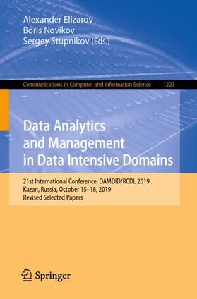 Elizarov / Stupnikov / National Research University Higher School of Economics |  Data Analytics and Management in Data Intensive Domains | Buch |  Sack Fachmedien
