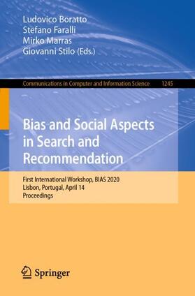 Boratto / Stilo / Faralli |  Bias and Social Aspects in Search and Recommendation | Buch |  Sack Fachmedien