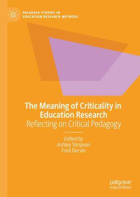 Dervin / Simpson |  The Meaning of Criticality in Education Research | Buch |  Sack Fachmedien