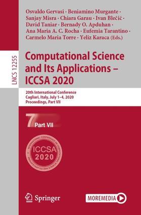 Gervasi / Torre / Murgante |  Computational Science and Its Applications ¿ ICCSA 2020 | Buch |  Sack Fachmedien