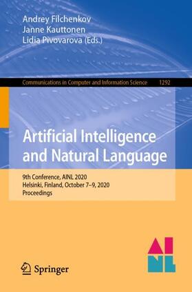 Filchenkov / Pivovarova / Kauttonen |  Artificial Intelligence and Natural Language | Buch |  Sack Fachmedien