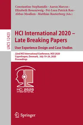 Stephanidis / Marcus / Rosenzweig |  HCI International 2020 - Late Breaking Papers: User Experience Design and Case Studies | eBook | Sack Fachmedien