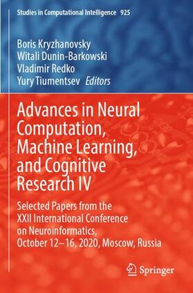 Kryzhanovsky / Tiumentsev / Dunin-Barkowski |  Advances in Neural Computation, Machine Learning, and Cognitive Research IV | Buch |  Sack Fachmedien