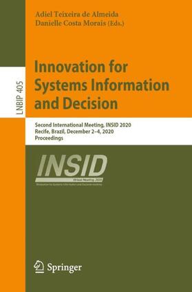 Morais / de Almeida |  Innovation for Systems Information and Decision | Buch |  Sack Fachmedien