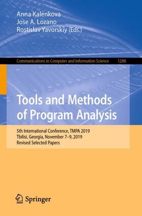 Kalenkova / Yavorskiy / Lozano |  Tools and Methods of Program Analysis | Buch |  Sack Fachmedien