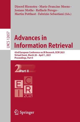 Hiemstra / Moens / Sebastiani |  Advances in  Information Retrieval | Buch |  Sack Fachmedien