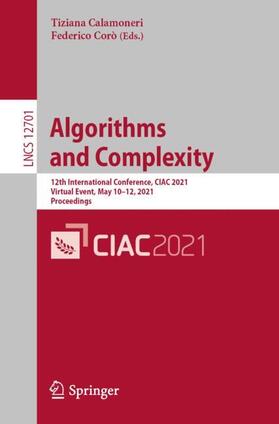 Calamoneri / Corò |  Algorithms  and Complexity | Buch |  Sack Fachmedien