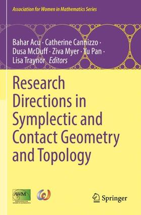 Acu / Cannizzo / Traynor |  Research Directions in Symplectic and Contact Geometry and Topology | Buch |  Sack Fachmedien