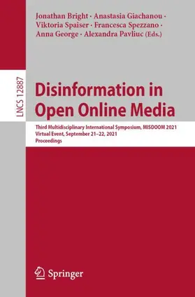 Bright / Giachanou / Pavliuc |  Disinformation in Open Online Media | Buch |  Sack Fachmedien