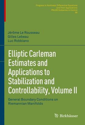 Le Rousseau / Robbiano / Lebeau |  Elliptic Carleman Estimates and Applications to Stabilization and Controllability, Volume II | Buch |  Sack Fachmedien