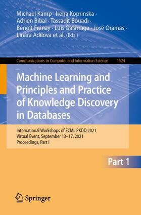 Kamp / Kang / Koprinska |  Machine Learning and Principles and Practice of Knowledge Discovery in Databases | Buch |  Sack Fachmedien