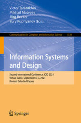 Taratukhin / Matveev / Becker |  Information Systems and Design | eBook | Sack Fachmedien