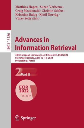 Hagen / Verberne / Macdonald |  Advances in Information Retrieval | Buch |  Sack Fachmedien