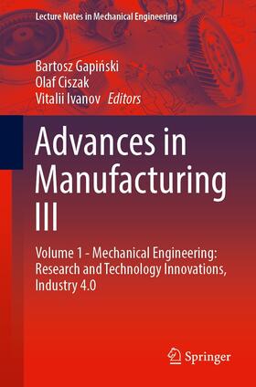 Gapinski / Gapinski / Ciszak |  Advances in Manufacturing III | eBook | Sack Fachmedien