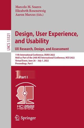Soares / Marcus / Rosenzweig |  Design, User Experience, and Usability: UX Research, Design, and Assessment | Buch |  Sack Fachmedien