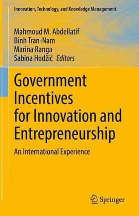 Abdellatif / Hodžic / Tran-Nam |  Government Incentives for Innovation and Entrepreneurship | Buch |  Sack Fachmedien