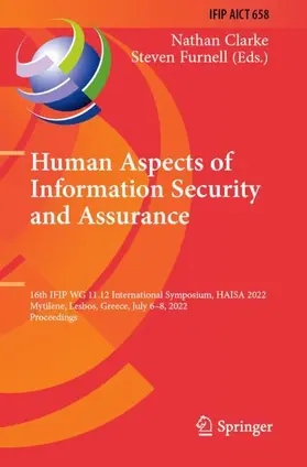 Furnell / Clarke |  Human Aspects of Information Security and Assurance | Buch |  Sack Fachmedien