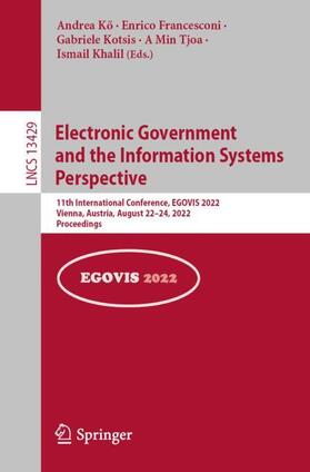 Ko / Ko / Francesconi |  Electronic Government and the Information Systems Perspective | Buch |  Sack Fachmedien