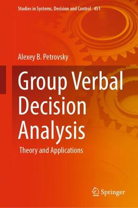 Petrovsky |  Group Verbal Decision Analysis | Buch |  Sack Fachmedien