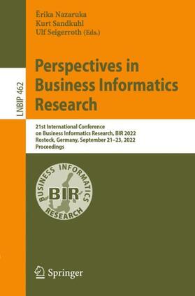 Nazaruka / Seigerroth / Sandkuhl |  Perspectives in Business Informatics Research | Buch |  Sack Fachmedien