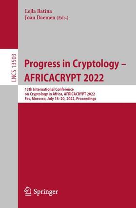 Daemen / Batina |  Progress in Cryptology - AFRICACRYPT 2022 | Buch |  Sack Fachmedien