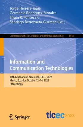 Herrera-Tapia / Berrezueta-Guzman / Rodriguez-Morales |  Information and Communication Technologies | Buch |  Sack Fachmedien