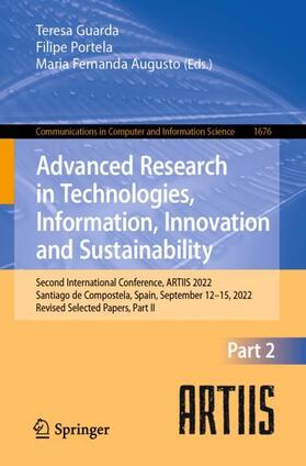 Guarda / Augusto / Portela |  Advanced Research in Technologies, Information, Innovation and Sustainability | Buch |  Sack Fachmedien