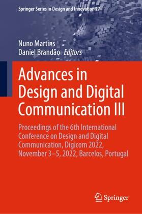 Brandão / Martins |  Advances in Design and Digital Communication III | Buch |  Sack Fachmedien