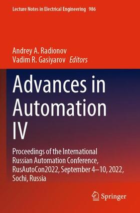 Gasiyarov / Radionov |  Advances in Automation IV | Buch |  Sack Fachmedien