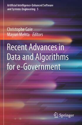 Mehta / Gaie |  Recent Advances in Data and Algorithms for e-Government | Buch |  Sack Fachmedien