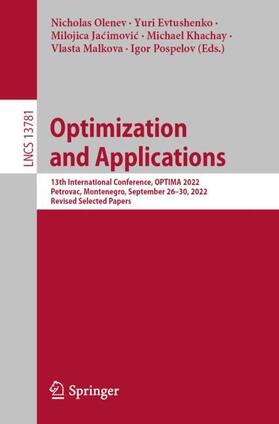 Olenev / Evtushenko / Pospelov |  Optimization and Applications | Buch |  Sack Fachmedien