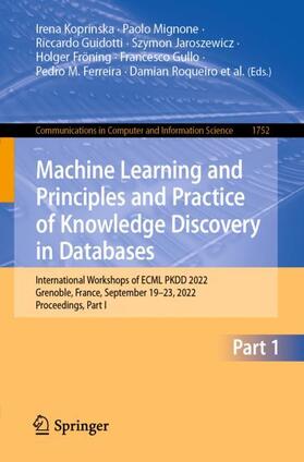 Koprinska / Nowaczyk / Mignone |  Machine Learning and Principles and Practice of Knowledge Discovery in Databases | Buch |  Sack Fachmedien