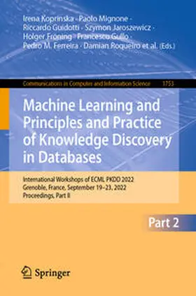 Koprinska / Mignone / Nowaczyk |  Machine Learning and Principles and Practice of Knowledge Discovery in Databases | eBook | Sack Fachmedien