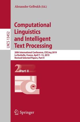Gelbukh |  Computational Linguistics and Intelligent  Text Processing | Buch |  Sack Fachmedien