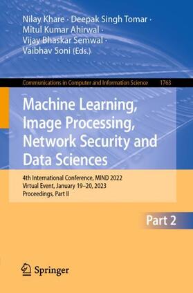 Khare / Tomar / Soni |  Machine Learning, Image Processing, Network Security and Data Sciences | Buch |  Sack Fachmedien