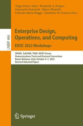 Sales / Proper / Fonseca |  Enterprise Design, Operations, and Computing. EDOC 2022 Workshops | Buch |  Sack Fachmedien