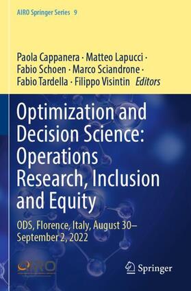 Cappanera / Lapucci / Visintin |  Optimization and Decision Science: Operations Research, Inclusion and Equity | Buch |  Sack Fachmedien